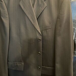 Lauren Ralph Lauren Top Quality Gray Pinstripe Wool Men's Suit Sz 44 L